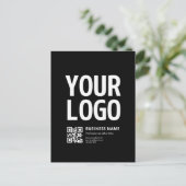 Carte Postale Votre logo avec QR code et texte modifiables (Debout devant)