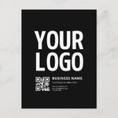 Carte Postale Votre logo avec QR code et texte modifiables (Devant)