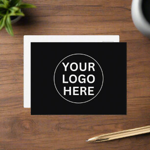 Carte Postale Votre logo ici l Merci Note Noir & Blanc