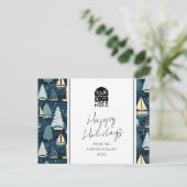 Carte Postale Votre Logo Nautique voeux de Noël (Debout devant)