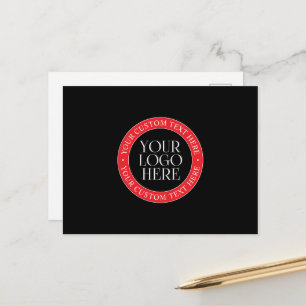 Carte Postale Votre logo ou autre image Noir Rouge & Blanc