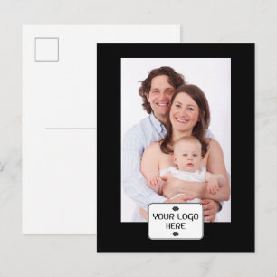 Carte Postale Votre logo - Rectangle - Fond BLANC