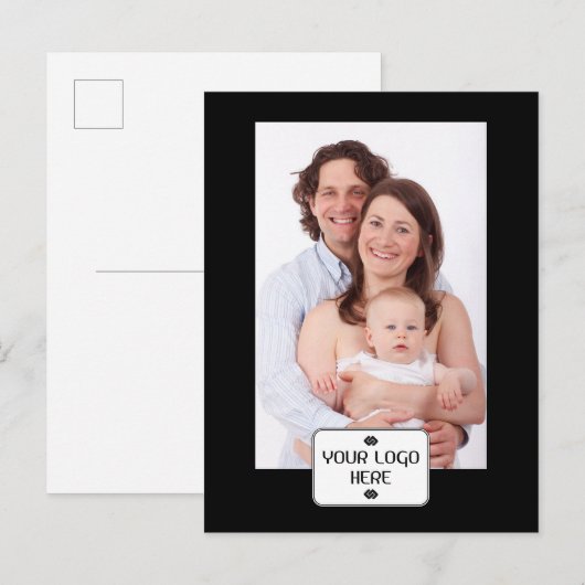 Carte Postale Votre logo - Rectangle - Fond BLANC (Devant / Derrière)