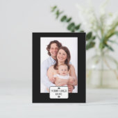 Carte Postale Votre logo - Rectangle - Fond BLANC (Debout devant)