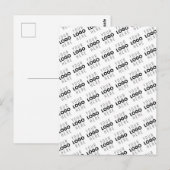 Carte Postale Votre logo simple motif diagonal répétitif (Devant / Derrière)