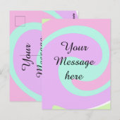 Carte Postale Votre message ici ajouter du texte nom monogramme (Devant / Derrière)