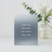 Carte Postale Votre message ici fond métallisé gris bleu te (Debout devant)