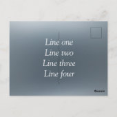 Carte Postale Votre message ici fond métallisé gris bleu te (Dos)