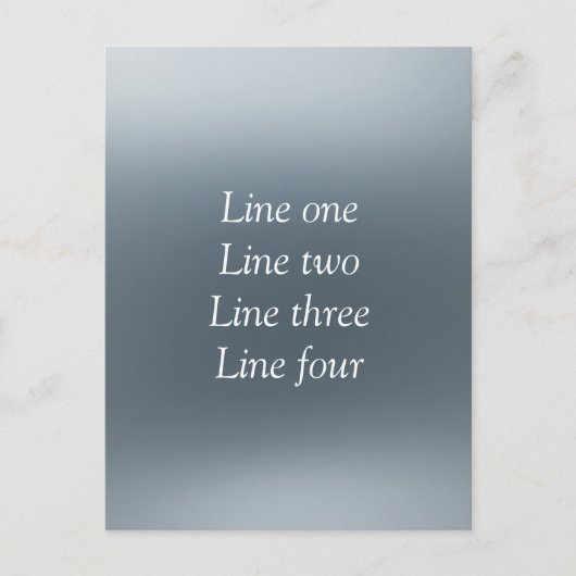 Carte Postale Votre message ici fond métallisé gris bleu te (Devant)
