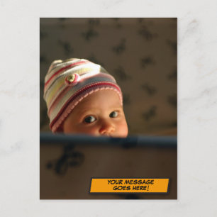 Carte Postale Votre Message Photo Amusant Rétro Bande Dessinée P