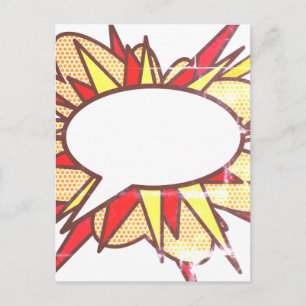 Carte Postale Votre message Voix Bubble Amusant Retro Comique Li