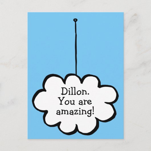 Carte Postale Votre nuage de rêve de message sur une chaîne (Devant)