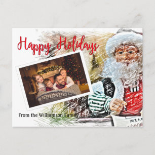 Carte Postale Votre photo avec Père Noël et Nice Liste de Joyeus