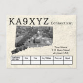 Carte Postale Votre photo Connecticut en forme découpe QSL perso (Devant)