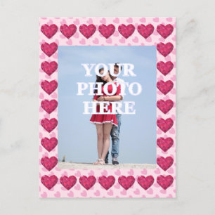 Carte Postale Votre Photo Ici Coeurs encadrés