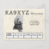 Carte Postale Votre photo Mississippi découpé en forme QSL perso (Devant)