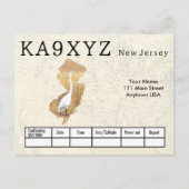 Carte Postale Votre photo New Jersey en forme découpe QSL person (Devant)