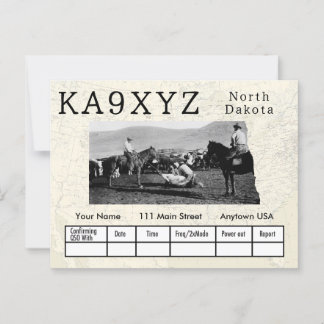 Carte Postale Votre photo North Dakota Formé Coupe QSL personnal