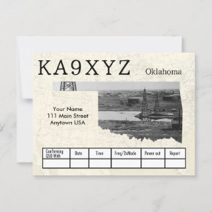 Carte Postale Votre photo Oklahoma en forme découpe QSL personna