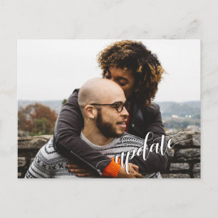 Carte Postale Votre photo + texte "Mise à jour" Mariage reporté