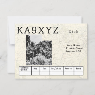 Carte Postale Votre photo Utah en forme découpe QSL personnalisé