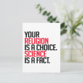 Carte Postale Votre religion est un choix et la science est un f (Debout devant)