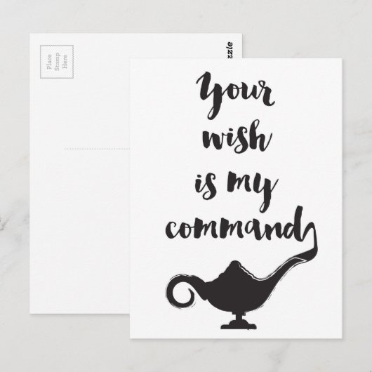 Carte Postale Votre souhait est ma commande (Devant / Derrière)