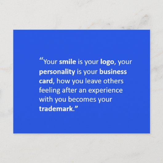 CARTE POSTALE VOTRE SOURIRE EST VOTRE LOGO DEVIS MOTIVATIONNELS  (Devant)
