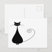 Carte Postale Votre texte - Black Cat Caractère Pose 7 Poster (Devant / Derrière)
