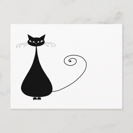 Carte Postale Votre texte - Black Cat Caractère Pose 7 Poster (Devant)