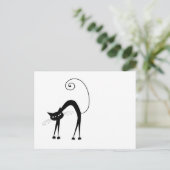 Carte Postale Votre texte - Caractère Chat Noir Pose 2 (Debout devant)
