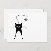 Carte Postale Votre texte - Caractère Chat Noir Pose 5 (Devant / Derrière)