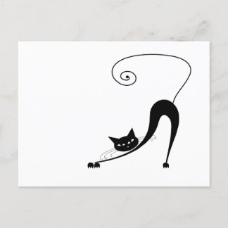 Carte Postale Votre texte - Caractère Chat Noir Pose 9
