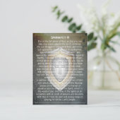 Carte Postale Votre texte/couleur Armure de Dieu Bouclier Éphési (Debout devant)