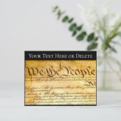 Carte Postale Votre texte/couleur Constitution des États-Unis No (Debout devant)