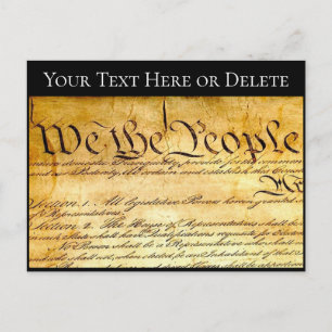 Carte Postale Votre texte/couleur Constitution des États-Unis No