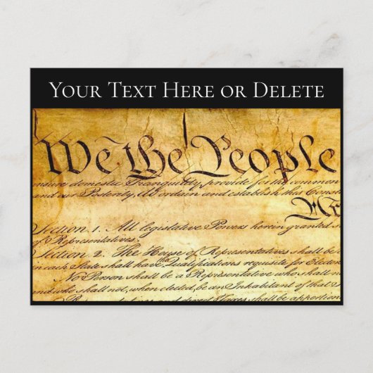 Carte Postale Votre texte/couleur Constitution des États-Unis No (Devant)