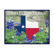 Votre texte/couleur Dieu bénit le Texas Drapeau & 