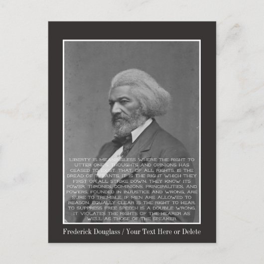 Carte Postale Votre texte/couleur Frederick Douglass Black Histo (Devant)