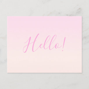 Carte Postale Votre texte Écriture élégante et ombre rose blus