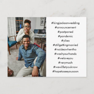 Carte Postale Votre Top 12 des hashtags Photo Mariage postpondu
