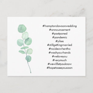 Carte Postale Votre Top 12 Hashtags Eucalyptus Mariage reporté