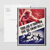 Carte Postale Votre Travail Est Votre Arme À Feu Donner L'Enfer  (Devant / Derrière)