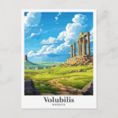 Carte Postale Voulubilis Maroc Vintage voyage d'art Illustration (Devant)