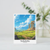 Carte Postale Voulubilis Maroc Vintage voyage d'art Illustration (Debout devant)