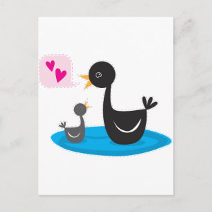 Carte Postale vous aimer bébé cygne