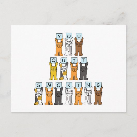 Carte Postale Vous avez arrêté de fumer des chats de dessin anim (Devant)