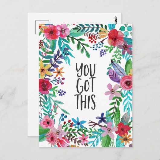 Carte Postale Vous Avez Cette Citation Cute Boho Floral (Devant / Derrière)