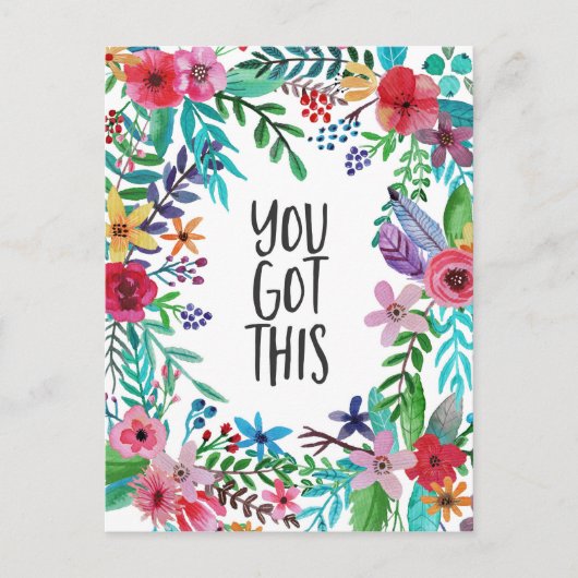 Carte Postale Vous Avez Cette Citation Cute Boho Floral (Devant)
