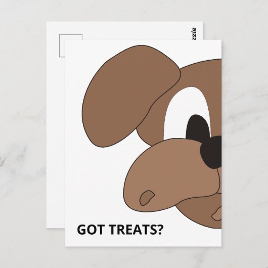 Carte Postale Vous avez des cures ? Curieux chien (Devant / Derrière)